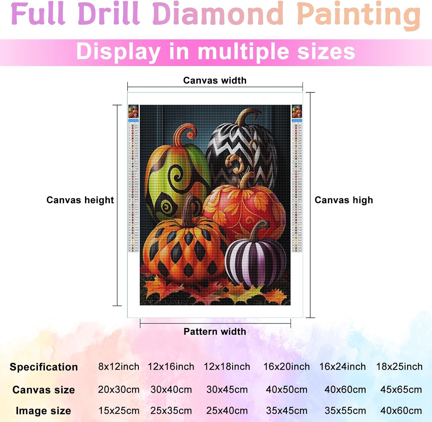 Champi Kits de pintura de diamantes de Halloween para adultos, kits de arte de diamantes de calabaza loca para adultos, kits de arte de gemas para