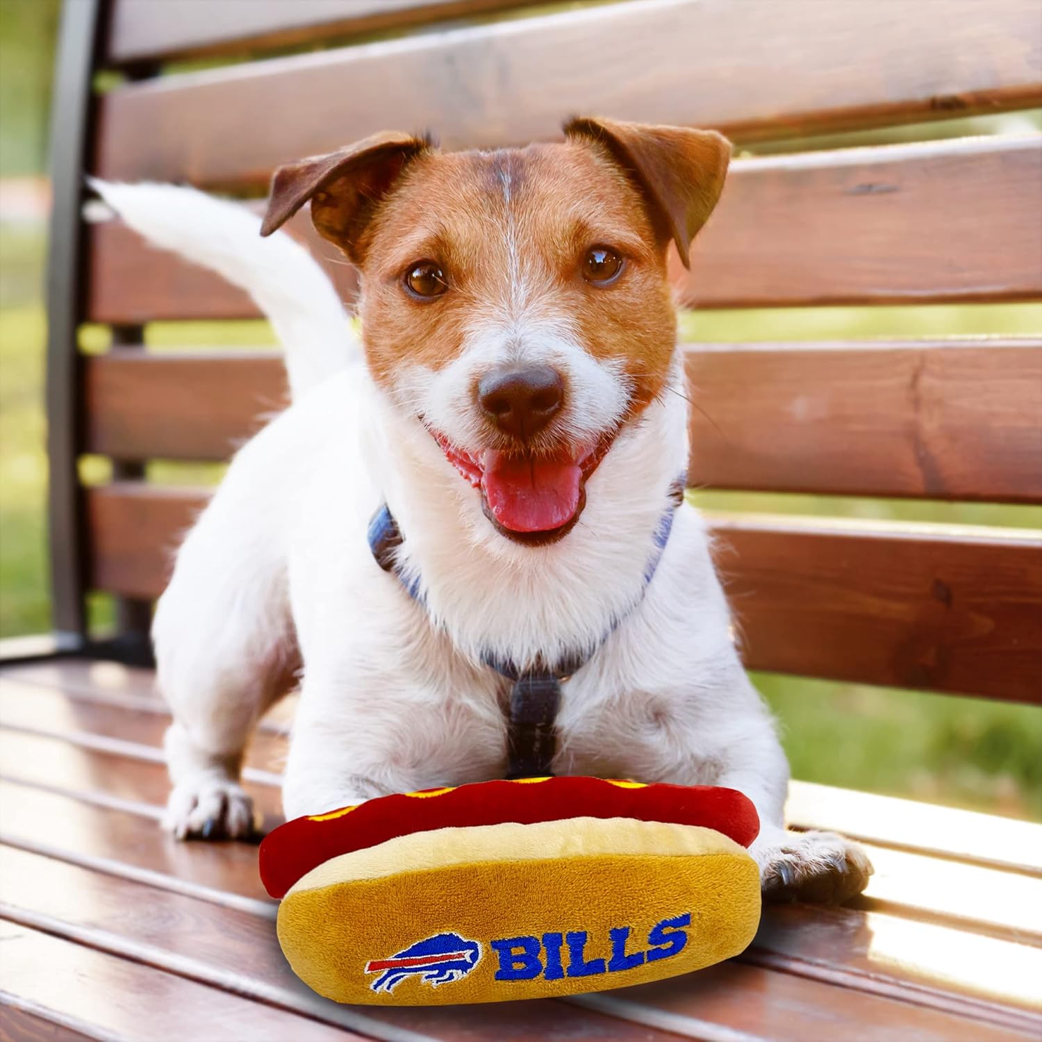 Pets First NFL Buffalo Bills HOT Dog & Cat – Juguete de peluche para perros y gatos, juguete de peluche para perros y gatos con chirriador interior
