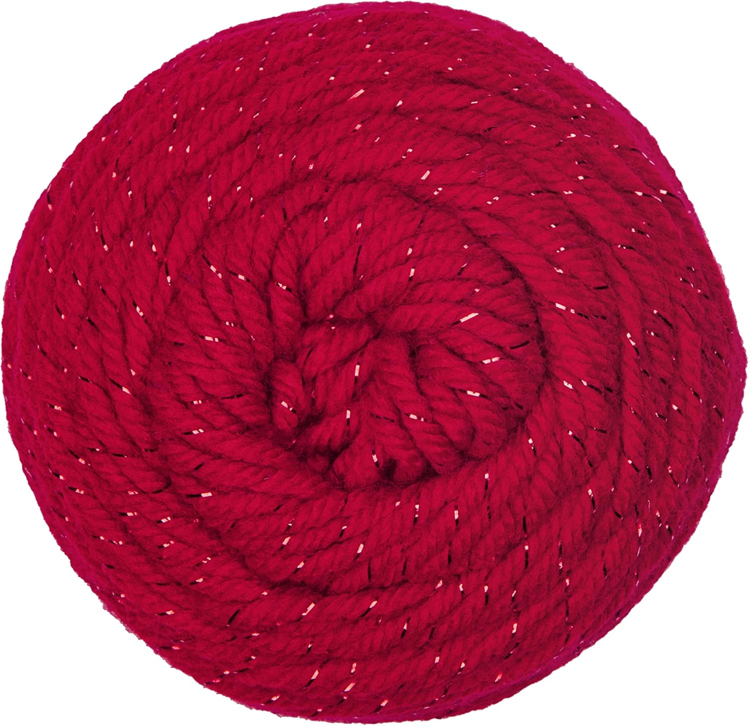 Red Heart – Ovillo metálico Super Saver Metallic de color rojo, paquete de 3 unidades de 5 onzas, acrílico, mediano número 4 (lana peinada), 255