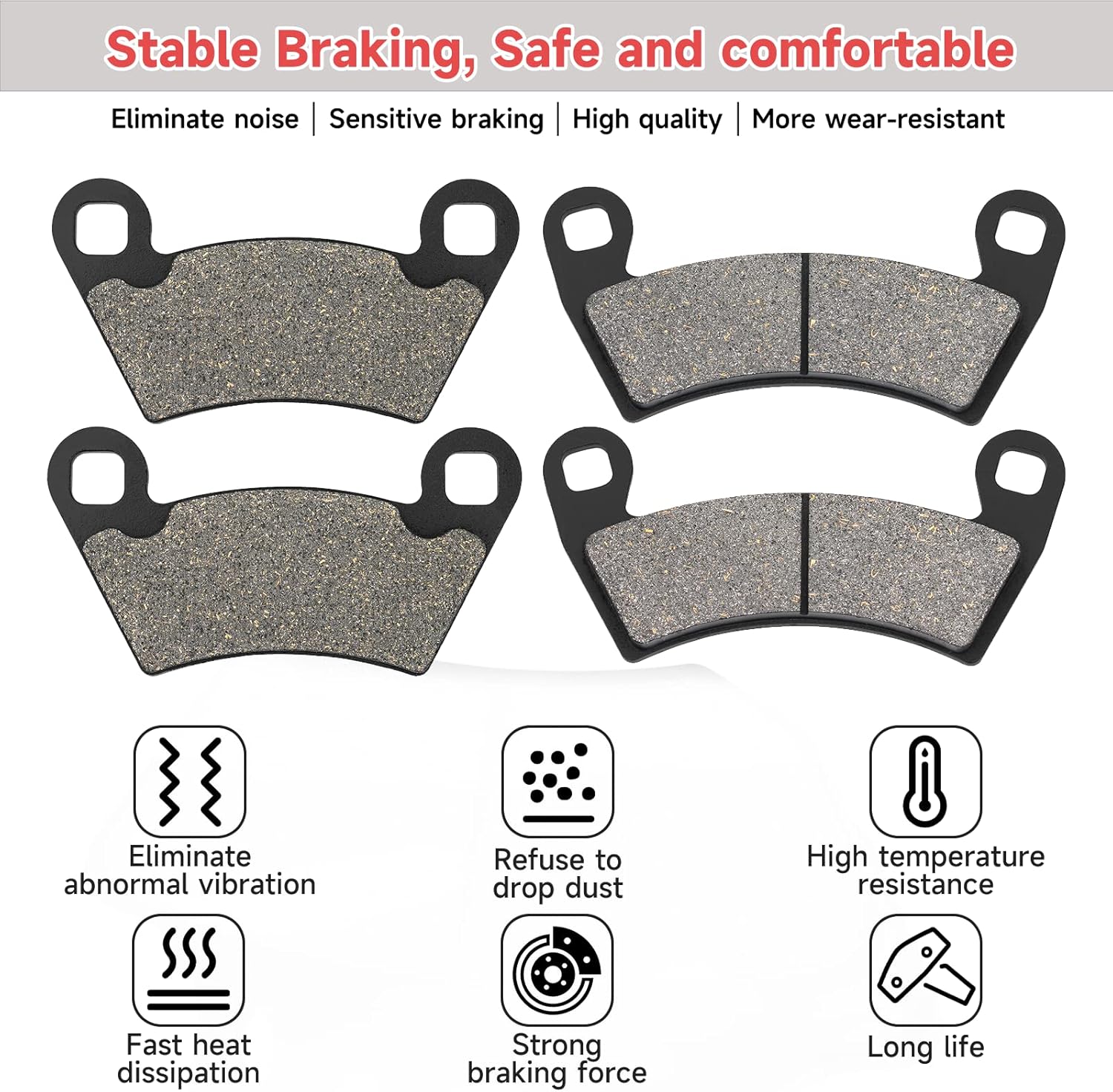 Pastillas de freno delanteras y traseras para Polaris Ranger 500 570 700 800 Ranger XP 700 800 900, Ranger 900 Diesel 2011-2014, Ranger Crew 500