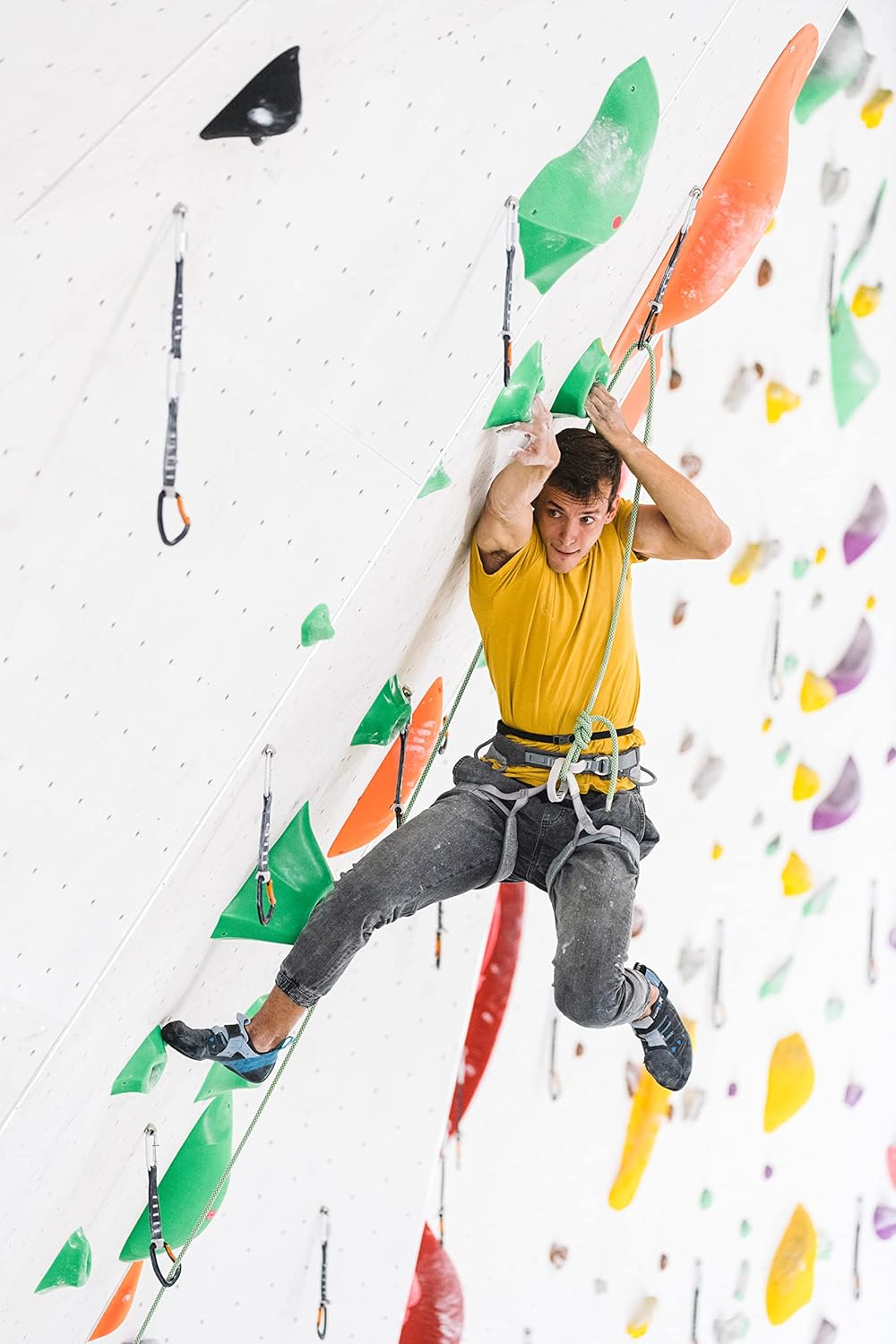 Petzl Cuerda MAMBO  Cuerda dinámica única de 0.398 in de diámetro con buen agarre para gimnasio o escalada en roca