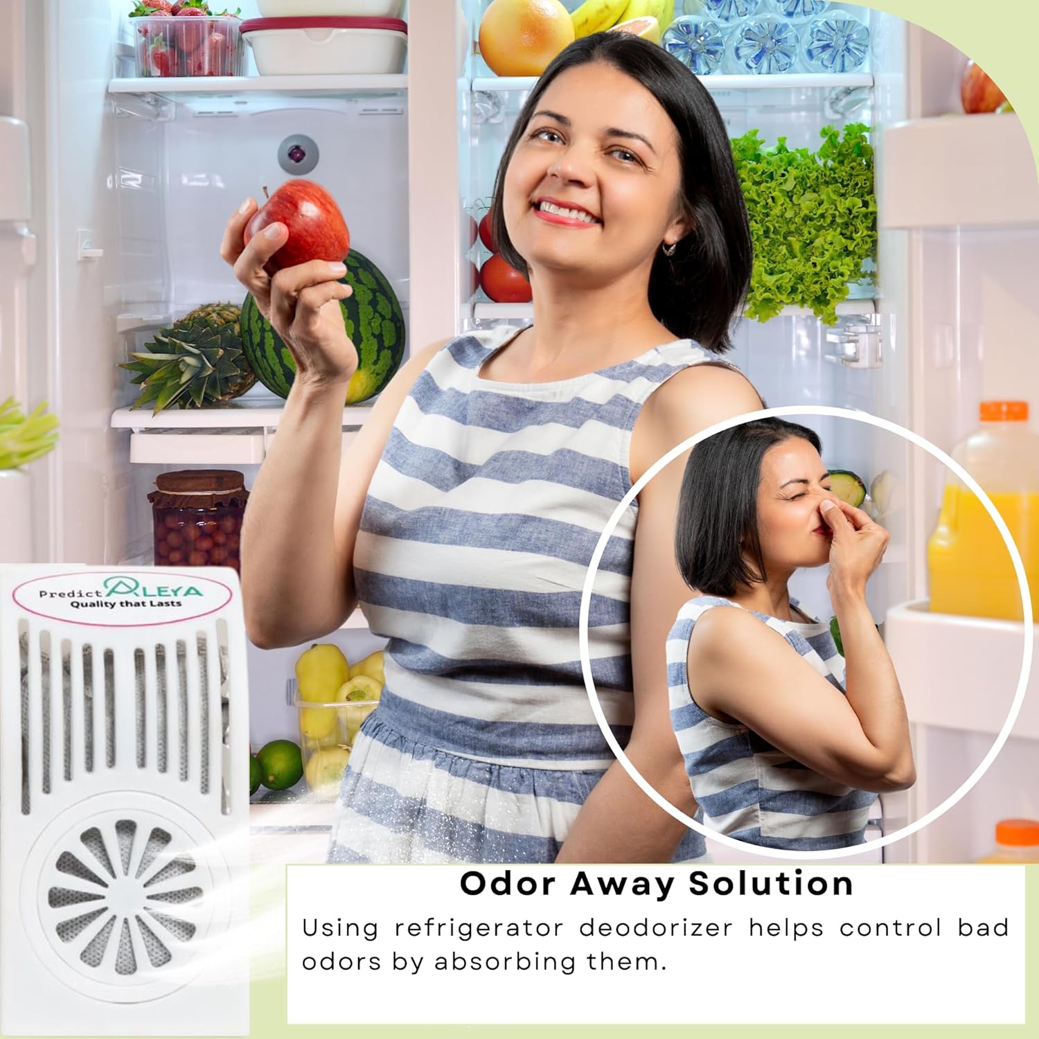 Desodorizador para nevera, eliminador de olores para nevera, desodorante para refrigerador, refrigerador de bicarbonato de sodio, desodorante para
