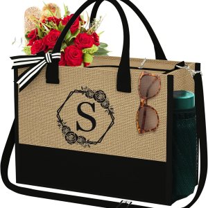 Regalos para mujeres  Regalos para el día de la madre, regalos de graduación, regalos de agradecimiento para profesores, bolsa de yute con inicial Regalos para mujeres  Regalos para el día de la madre, regalos de graduación, regalos de agradecimiento para profesores, bolsa de yute con inicial
