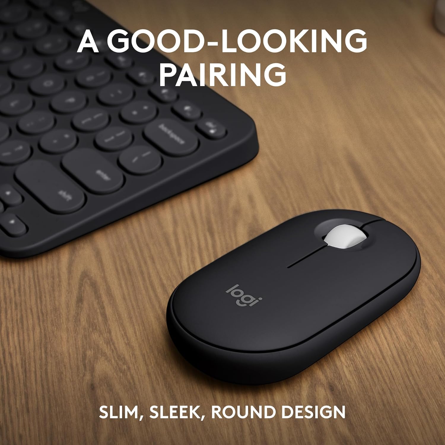 Logitech Pebble 2 Combo, teclado y mouse inalámbricos, silencioso y portátil, personalizable, perno logi, Bluetooth, fácil de cambiar para Windows,