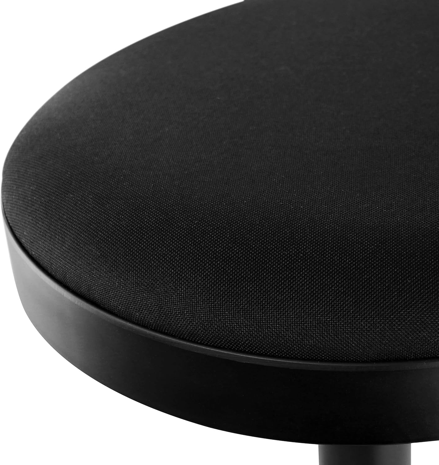 Elama Taburete de bar de tela ajustable sin respaldo de 2 piezas en negro con base negra, (ELM-7229)