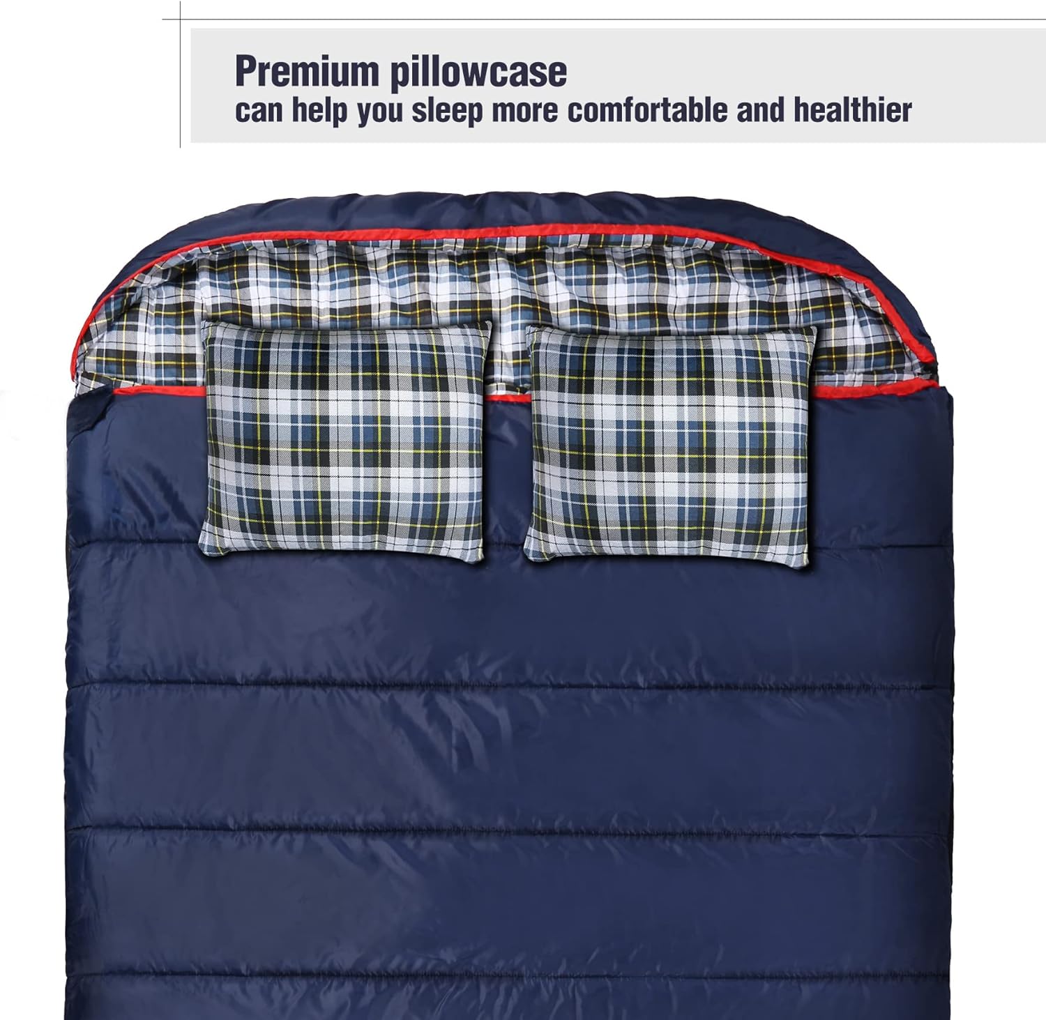 REDCAMP Almohada pequeña de camping ligera y comprimible, 2 almohadas de viaje de franela con funda de almohada extraíble