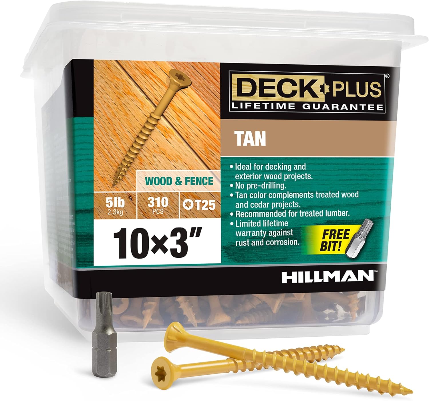 Cubierta de tornillos HILLMAN FASTENERS 48419 5 LB 3×10