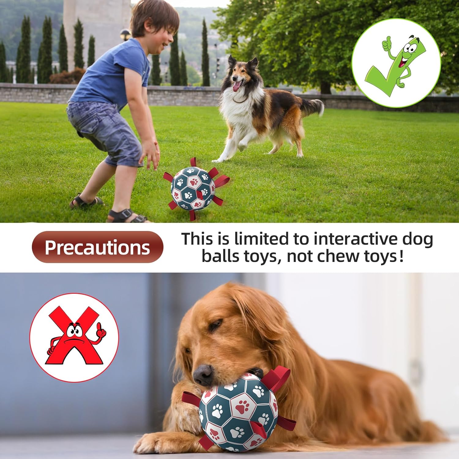 Pelota de fútbol interactiva para perros, guerra de tirones, juguete de tirar para perros, juguete de agua para perros, bolas duraderas para perros