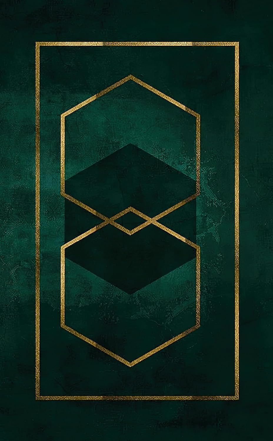 Alfombra de lujo con geometría verde esmeralda, hilo dorado de lujo ligero, antideslizante, de fácil cuidado, alfombra transpirable y duradera para