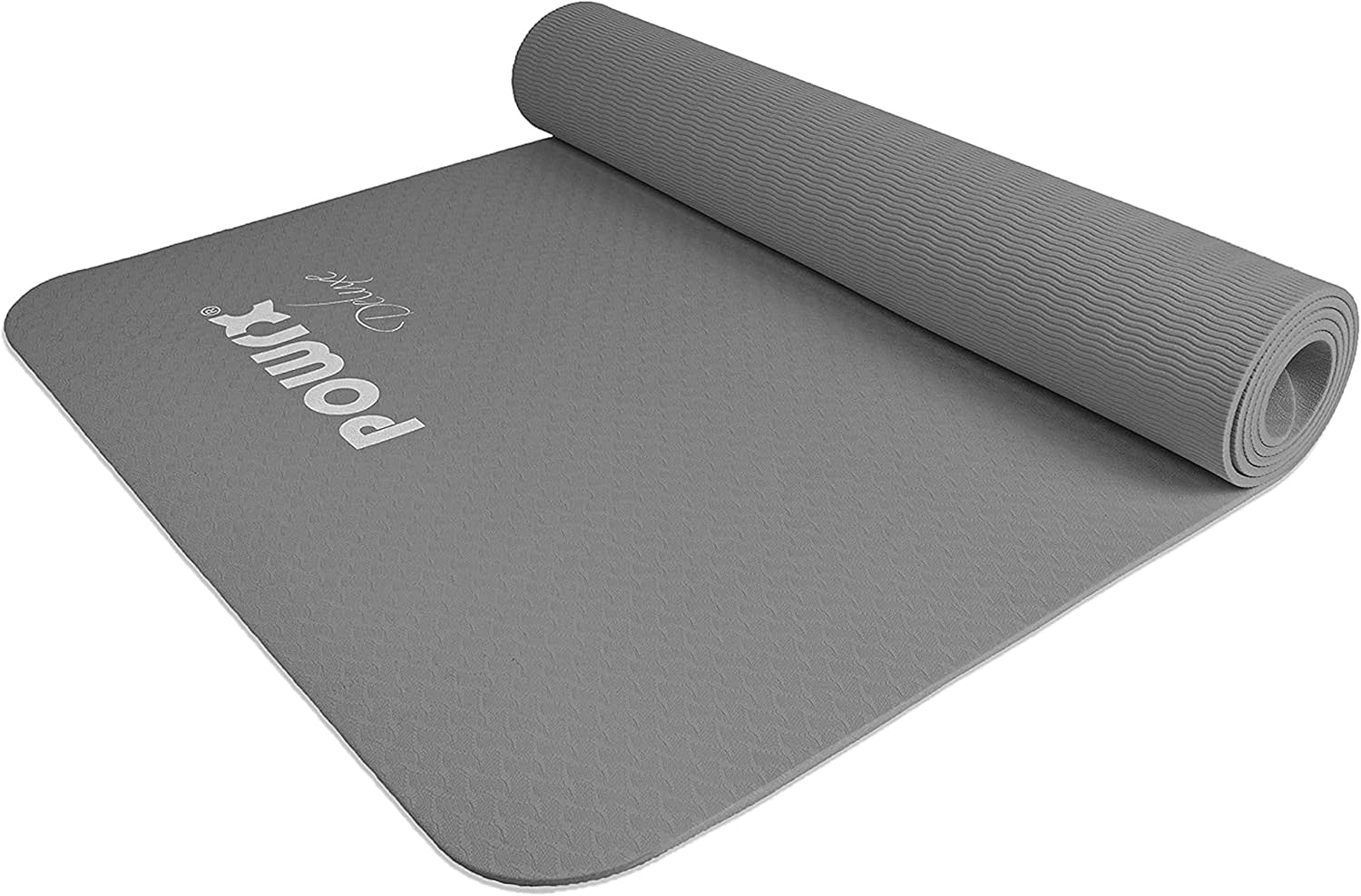 POWRX Tapete de yoga TPE con bolsa, tapete de ejercicio para entrenamiento, tapete de yoga grande antideslizante para mujer, 68 x 24 pulgadas de