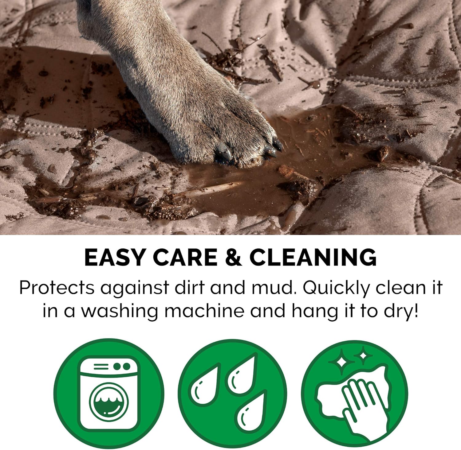 Furhaven -Funda impermeable y antideslizante para sala de estar y muebles de mascotas para perros y gatos, lavable, piedra marrón, tamaño grande o