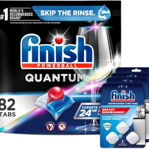 Set Finish – Quantum 82ct Detergente para lavavajillas Powerball Ultimate Clean & Shine Tabletas para lavar platos y Finish In-Wash Lavavajillas Set Finish – Quantum 82ct Detergente para lavavajillas Powerball Ultimate Clean & Shine Tabletas para lavar platos y Finish In-Wash Lavavajillas