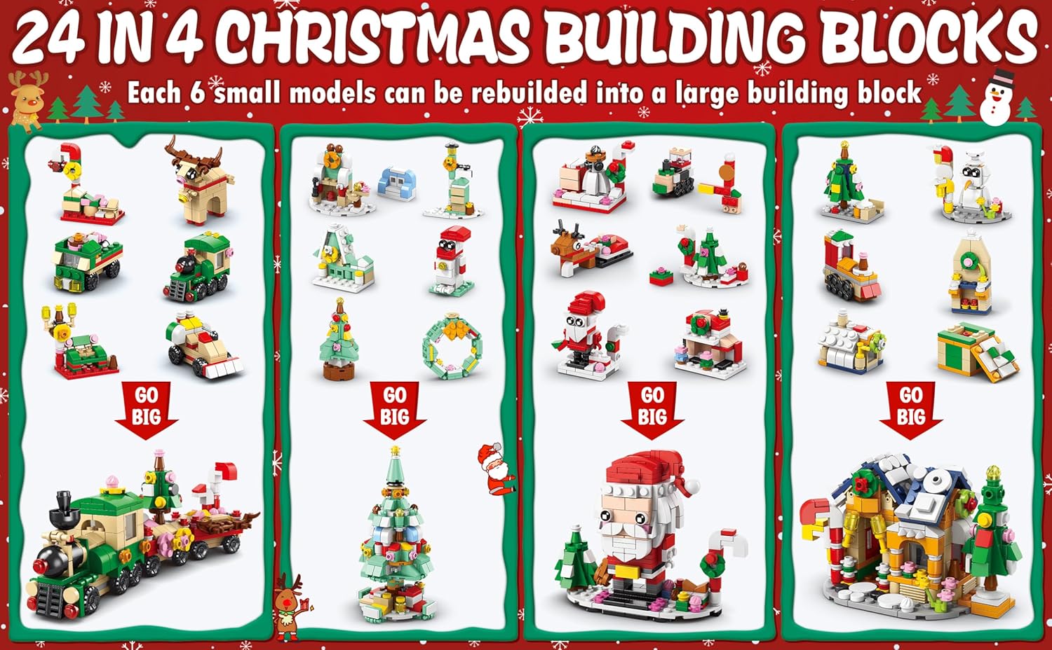 Calendario de Adviento para niños 2023  Bloques de construcción de Navidad, regalos navideños para niños y adolescentes, caja de regalo sorpresa de