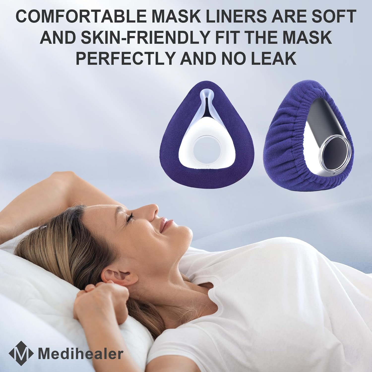 Medihealer Forros de máscara CPAP (M), cubiertas suaves y reutilizables compatibles con AirFit y AirTouch F20 F10 para reducir la marca roja, no