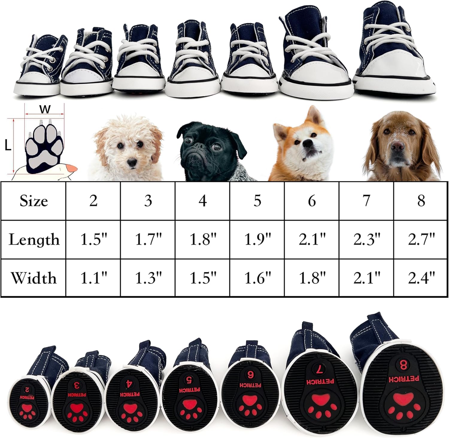 HPWFHPLF Botas para perro, zapatos deportivos para perros pequeños, medianos y grandes, protectores de patas antideslizantes para pavimento caliente
