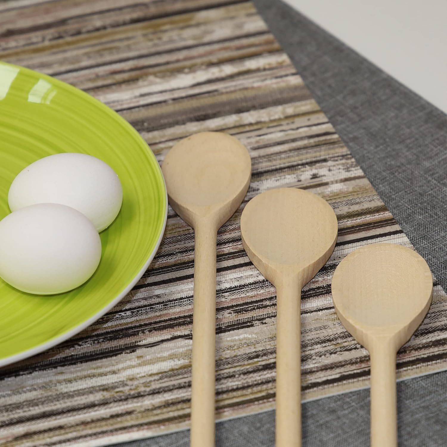 Cucharas de madera de 14 pulgadas de largo para cocinar, cucharas ovaladas de madera para hornear, cocinar, revolver, cucharas de salsa hechas de
