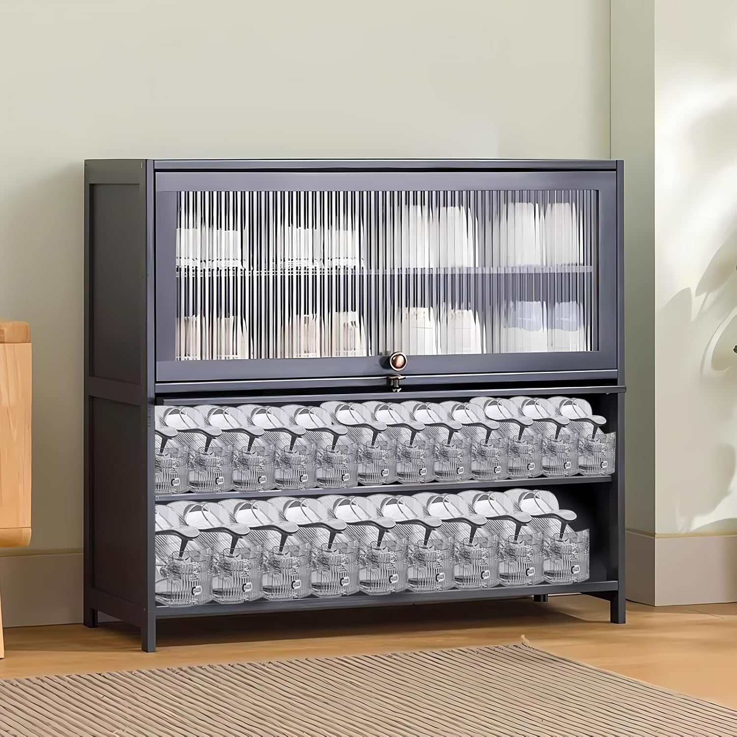 Organizador de ranuras ajustables para zapatos, paquete de 12 apiladores transparentes para zapatos, soporte para zapatos, ahorrador de espacio de