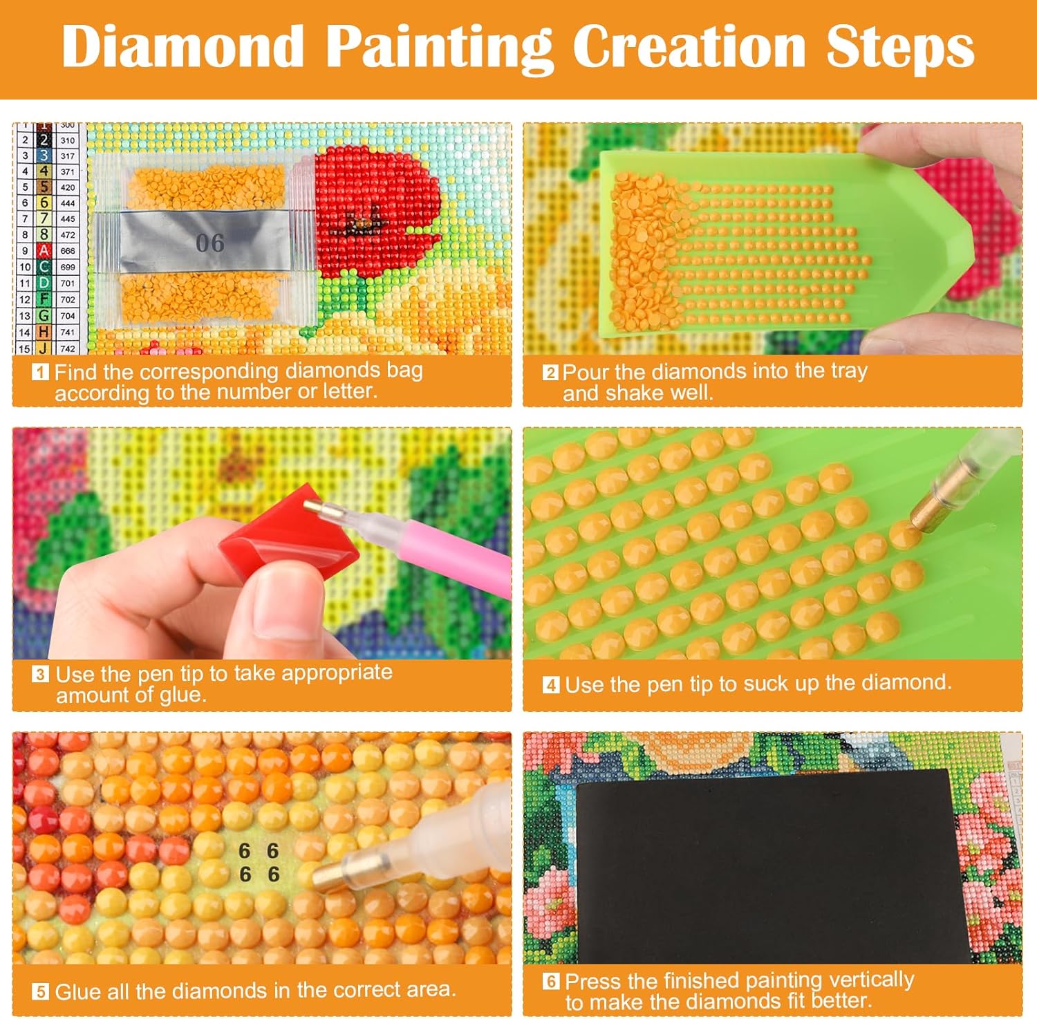 MXJSUA Kits de arte de diamantes de flores blancas para adultos, kits de pintura de diamantes para adultos, kit de bordado de gemas de diamante