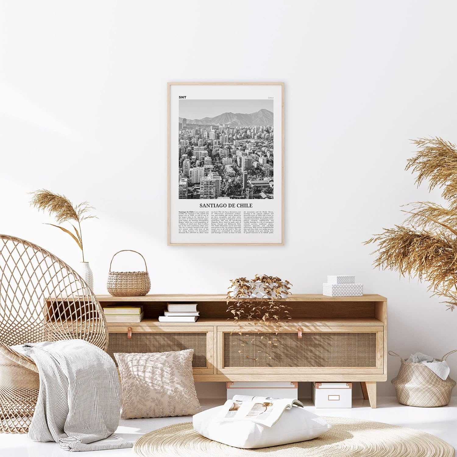 Santiago De Chile Print Black And White, Santiago Wall Art, Santiago Poster, Santiago Photo, Chile, Santiago De Chile, South America