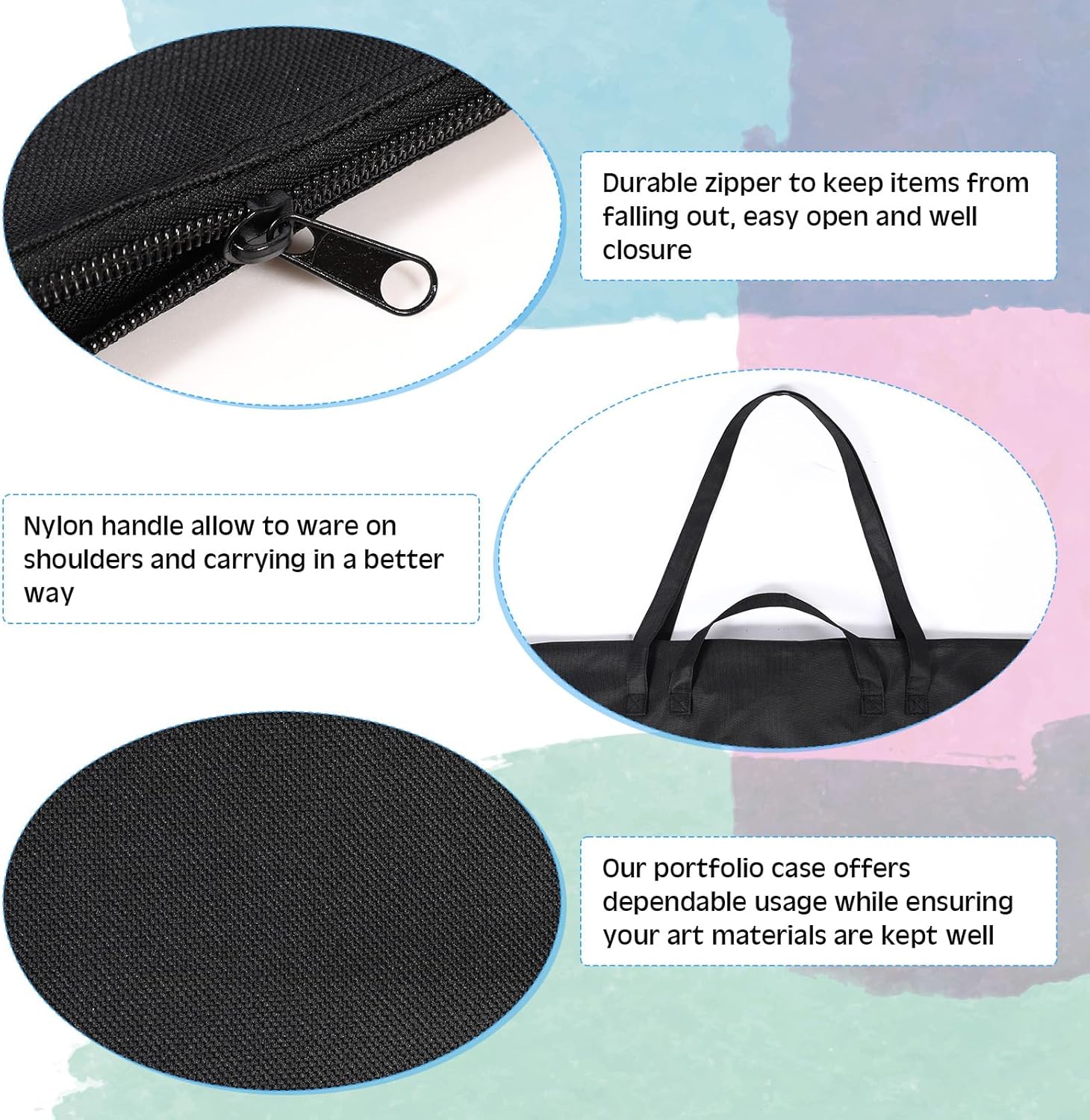 Abbylike Estuche de gran tamaño con hombro de nailon de 48 x 36 pulgadas, impermeable, para póster, portafolio de arte, bolsa de almacenamiento,
