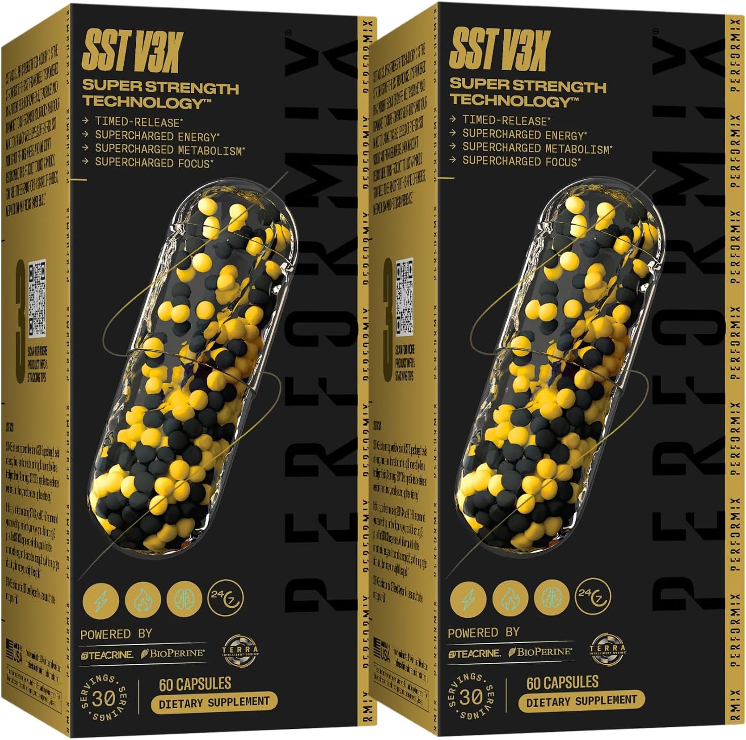 PERFORMIX – SST V3X – Pre entrenamiento – 350 mg de cafeína – Suplementos energéticos – Sin choques – Objetivos de fitness – Nootrópico – Liberación