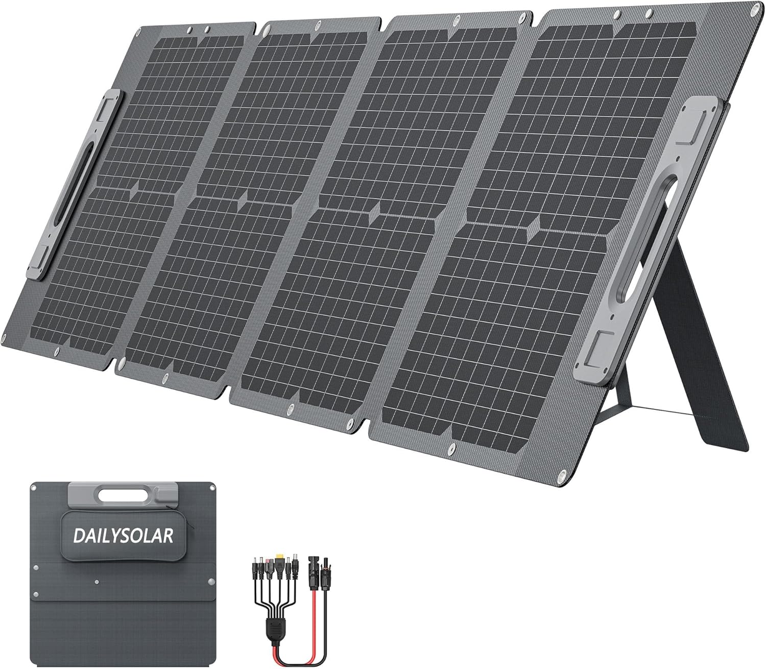 Panel solar portátil ultraligero de 105 W, 100% compatible con estaciones de energía, nuevo material de fibra de carbono, módulo fotovoltaico