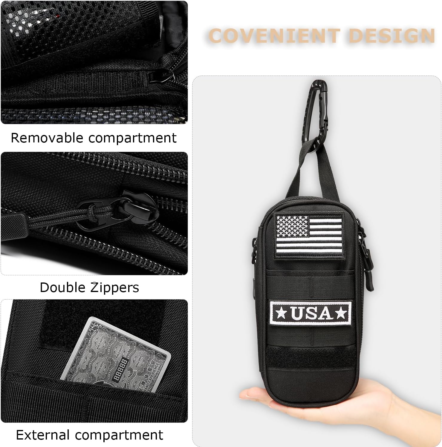 Estuche para lápices, caja de lápices de gran capacidad, bolsa táctica pequeña para herramientas, bolsa de almacenamiento expandible para bolígrafos