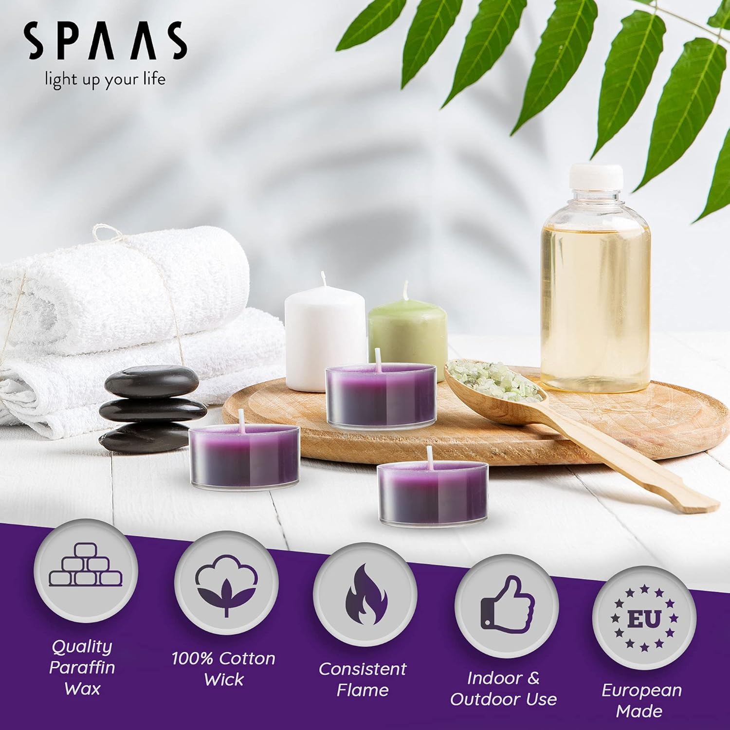 SPAAS Velas perfumadas de té en tazas transparentes, fragancia de fresa y frutas del bosque, velas perfumadas de primera calidad para spa, romántica