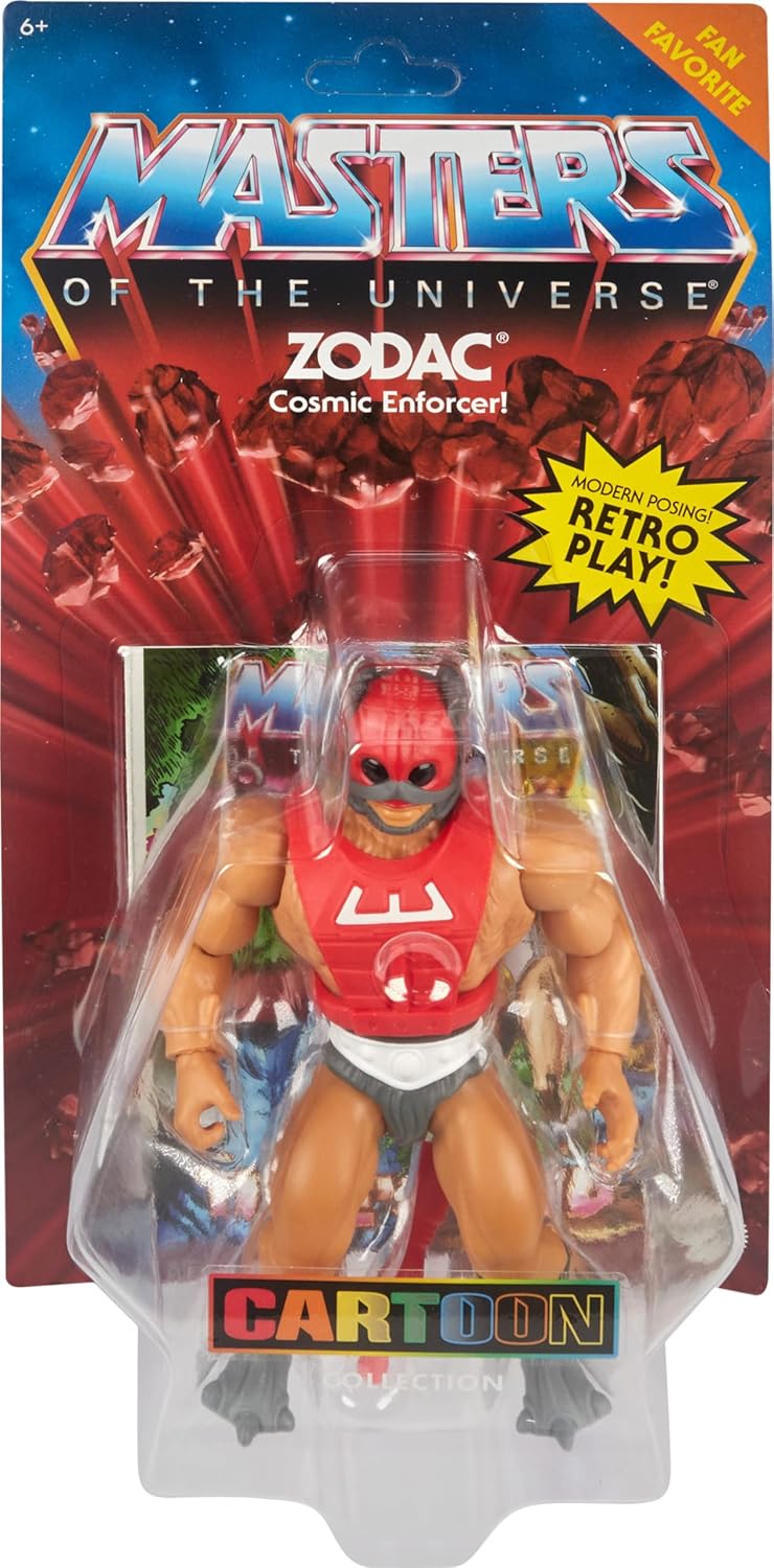 Masters of the Universe Origins Figura de acción, colección Zodac, MOTU Cosmic Enforce, 16 articulaciones articuladas, 5.5 pulgadas con accesorios