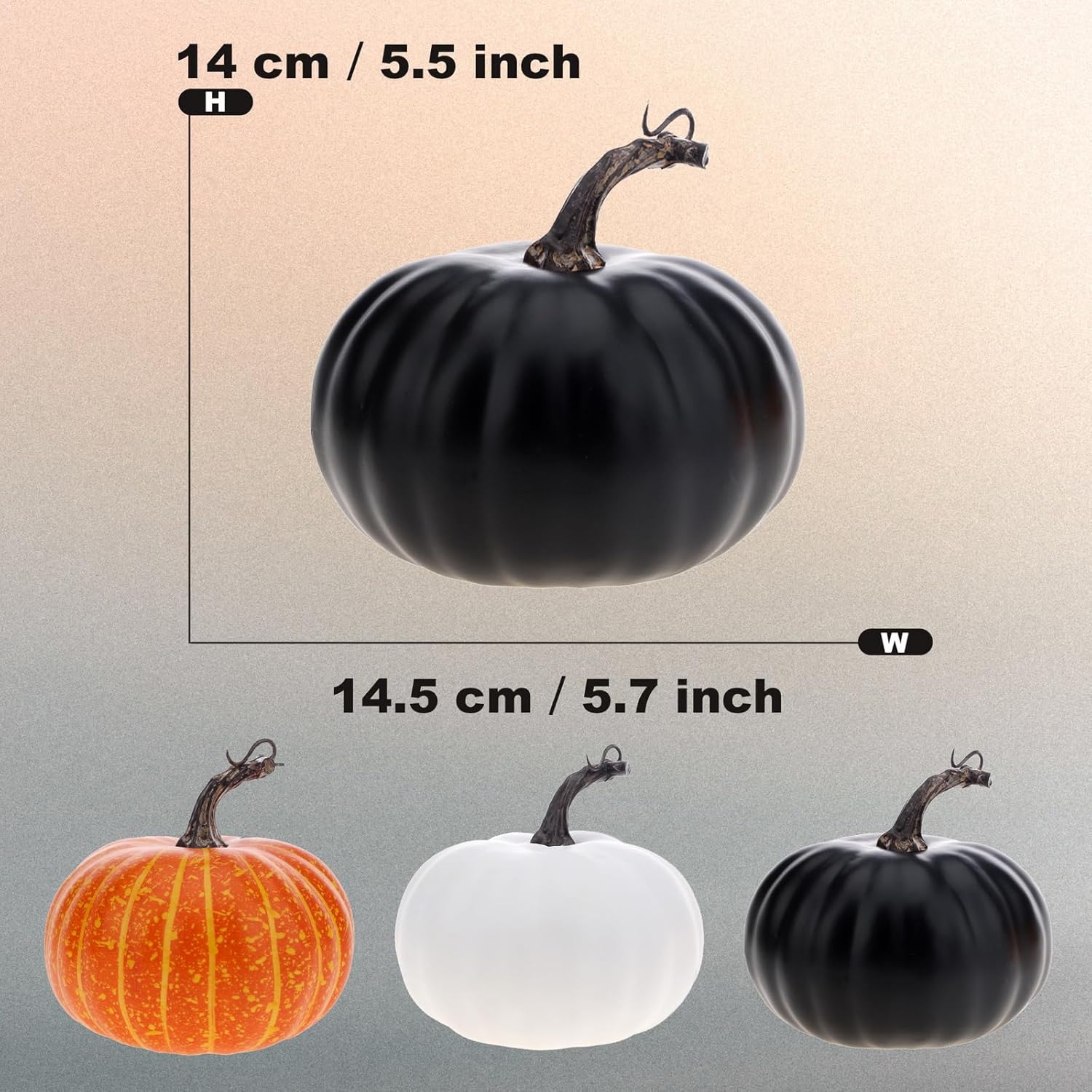 Gresorth Calabaza de espuma artificial de 5.5 pulgadas, verduras falsas para manualidades, calabazas naranjas para otoño, boda, Acción de Gracias,