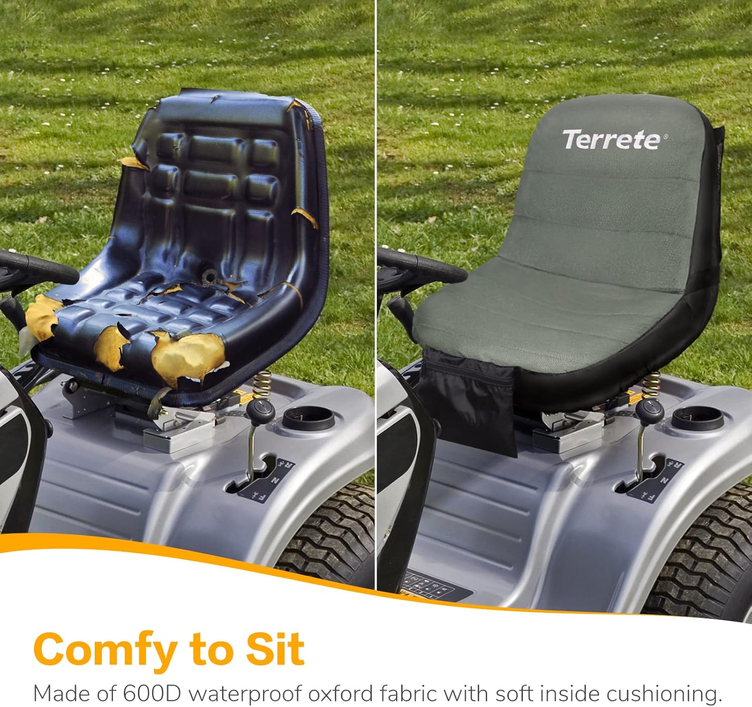 Funda de asiento de tractor, con funda extra impermeable para asientos de 12.5 a 14 pulgadas de alto, funda de asiento para cortacésped de
