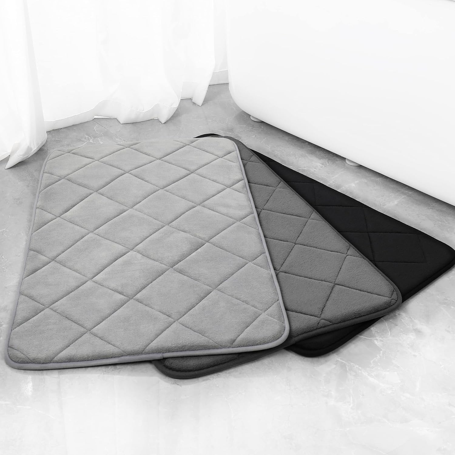 chakme Tapete de baño de espuma viscoelástica de 20 x 32 pulgadas, súper suave, absorbente, antideslizante, lavable a máquina, para suelo de baño,