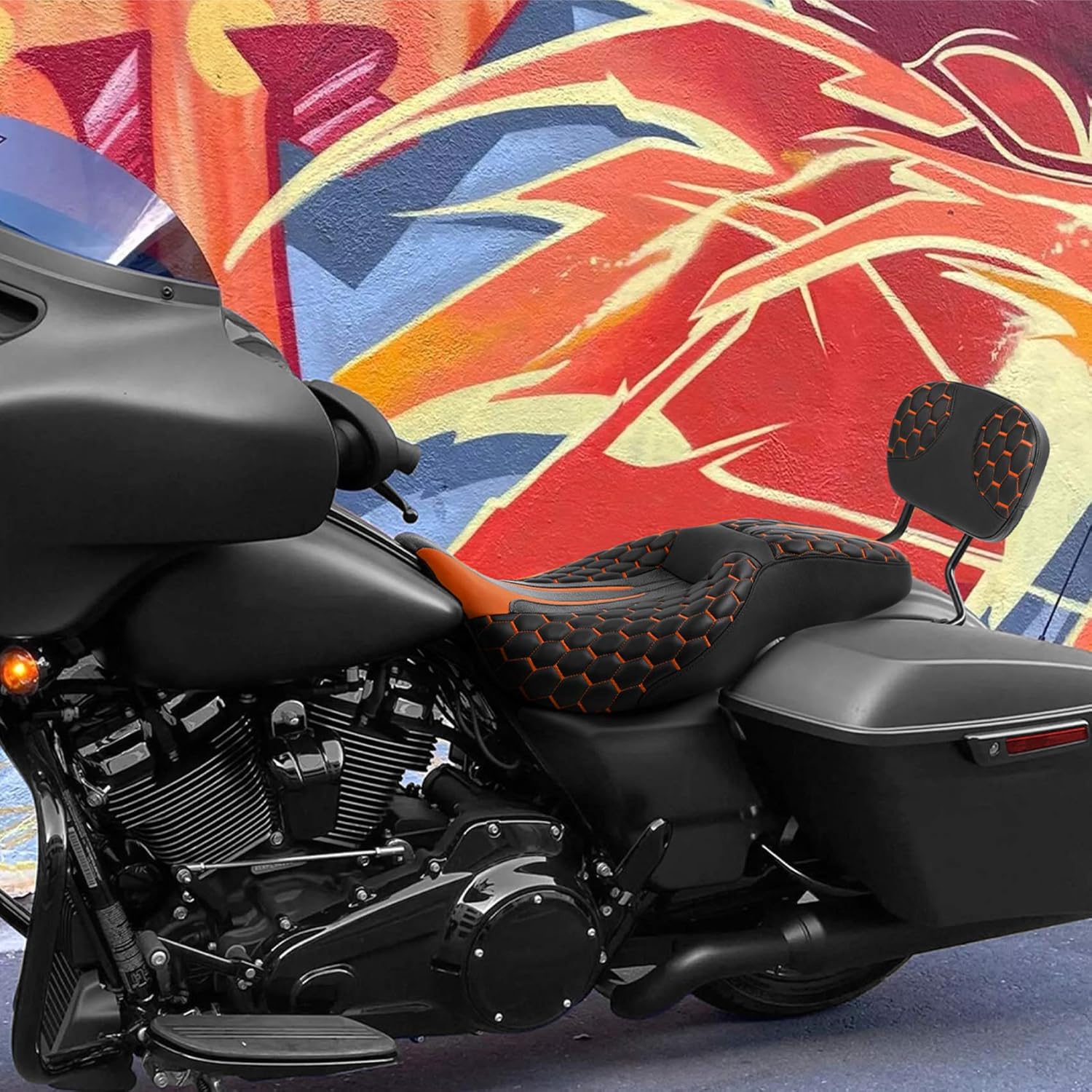 Asiento de motocicleta con respaldo para Harley Davison Electra Glide Classic Street Glide Road Glide 2009-posterior