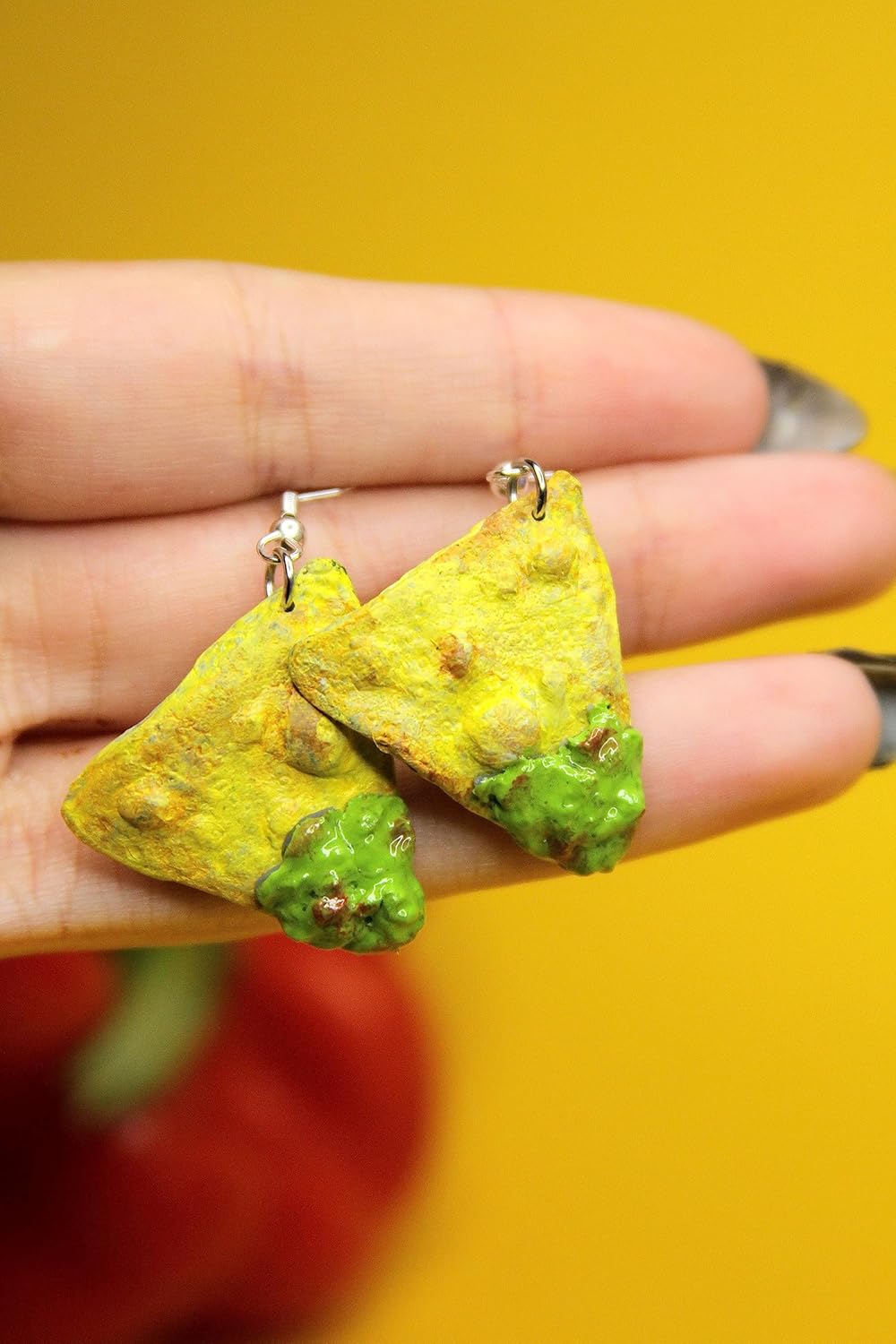 Guacamole earrings  Tortilla chip dangles, Food Earrings, Gift for Women and Girls