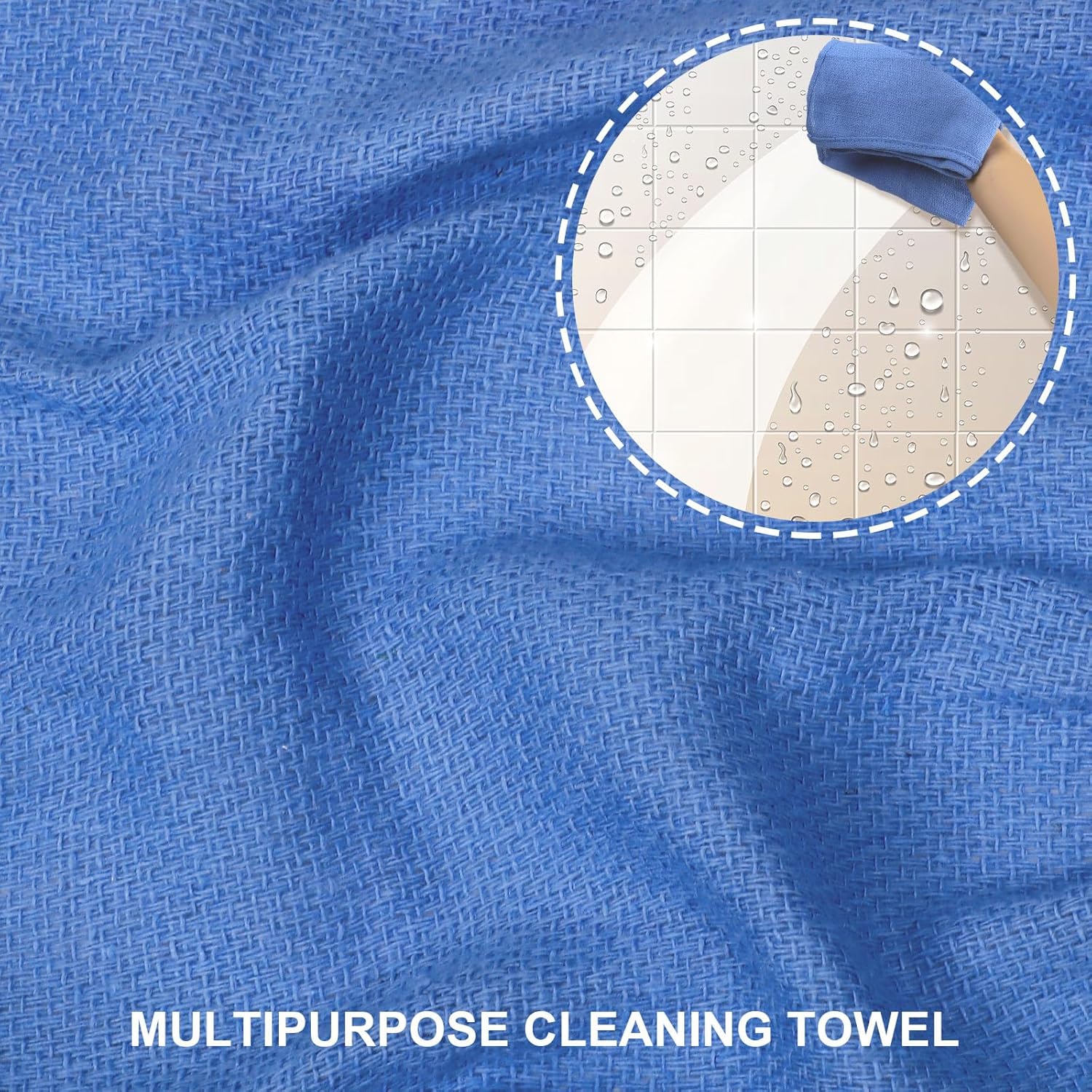Toulite 100 toallas quirúrgicas azules a granel de 24 x 17 pulgadas, toallas de algodón para limpieza de tiendas, trapos azules, toallas absorbentes