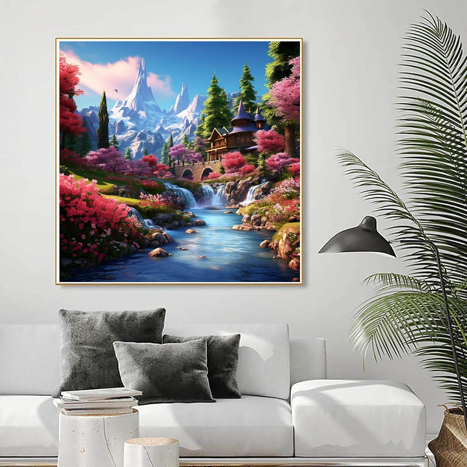 Cuneai – Pintura de diamantes 5D con diseño de montaña nevada, pintura con diamantes, arte de paisaje, bordado de cristal, punto de cruz, taladro