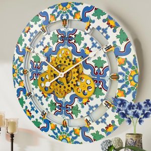 The Gears – Reloj de pared con engranajes móviles (Meta, redondo de 24 pulgadas) The Gears – Reloj de pared con engranajes móviles (Meta, redondo de 24 pulgadas)