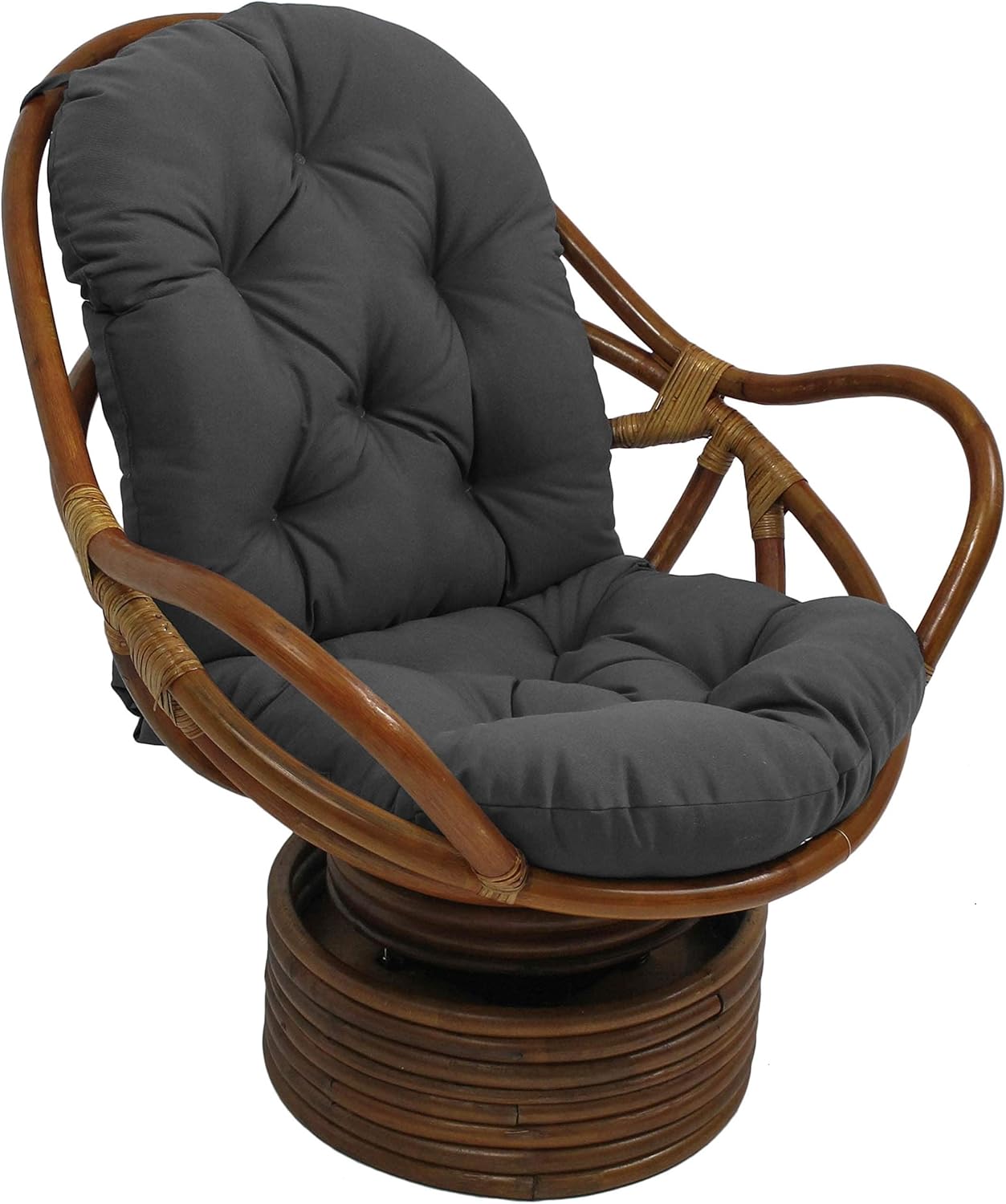 Blazing Needles Cojín de asiento y respaldo para exteriores, 48 x 24, gris frío