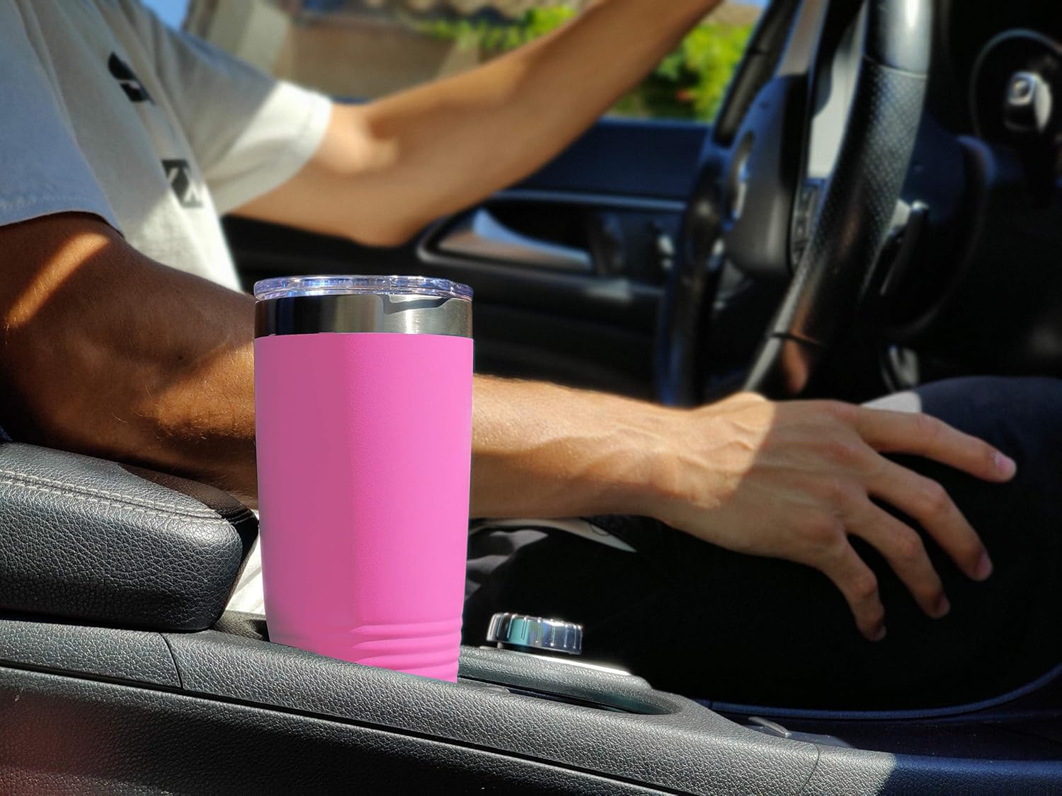 LaserGram Vaso aislado al vacío de 20 onzas, estilista, grabado personalizado incluido (rosa)