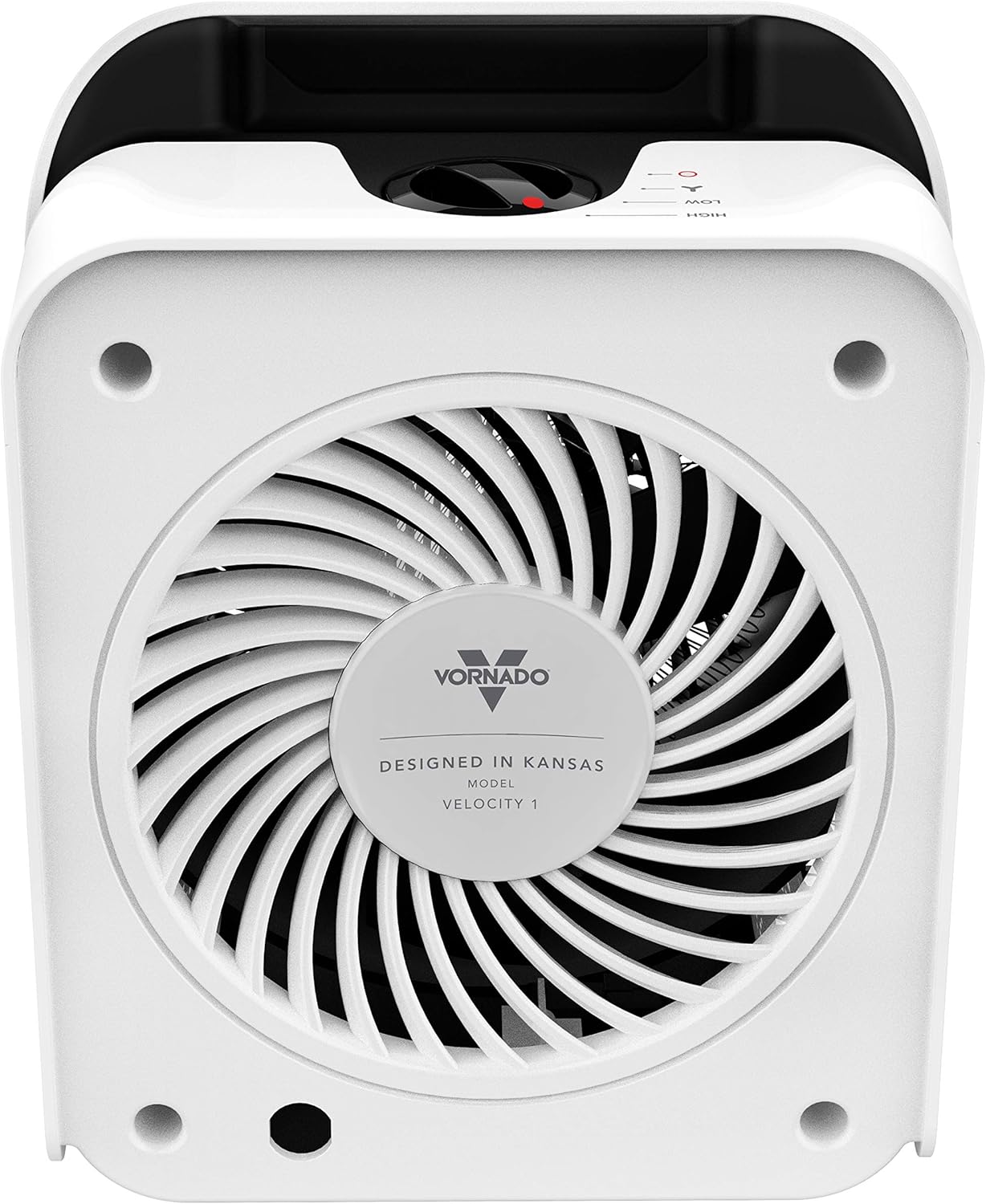 Vornado Velocity 1 – Calentador de espacio personal con 2 ajustes de calor y características de seguridad avanzadas, pequeño, color blanco