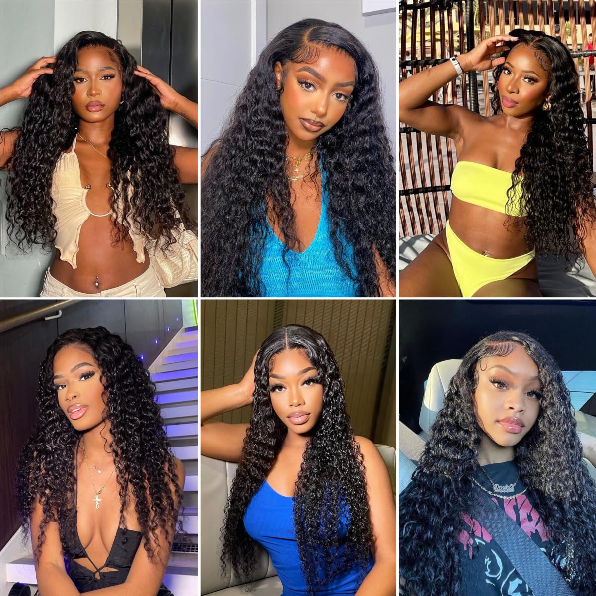 Releek Extensiones de cabello humano ondulado profundo, 3 paquetes de cabello humano ondulado brasileño ondulado de 18, 18, 18, 18 pulgadas, 100%