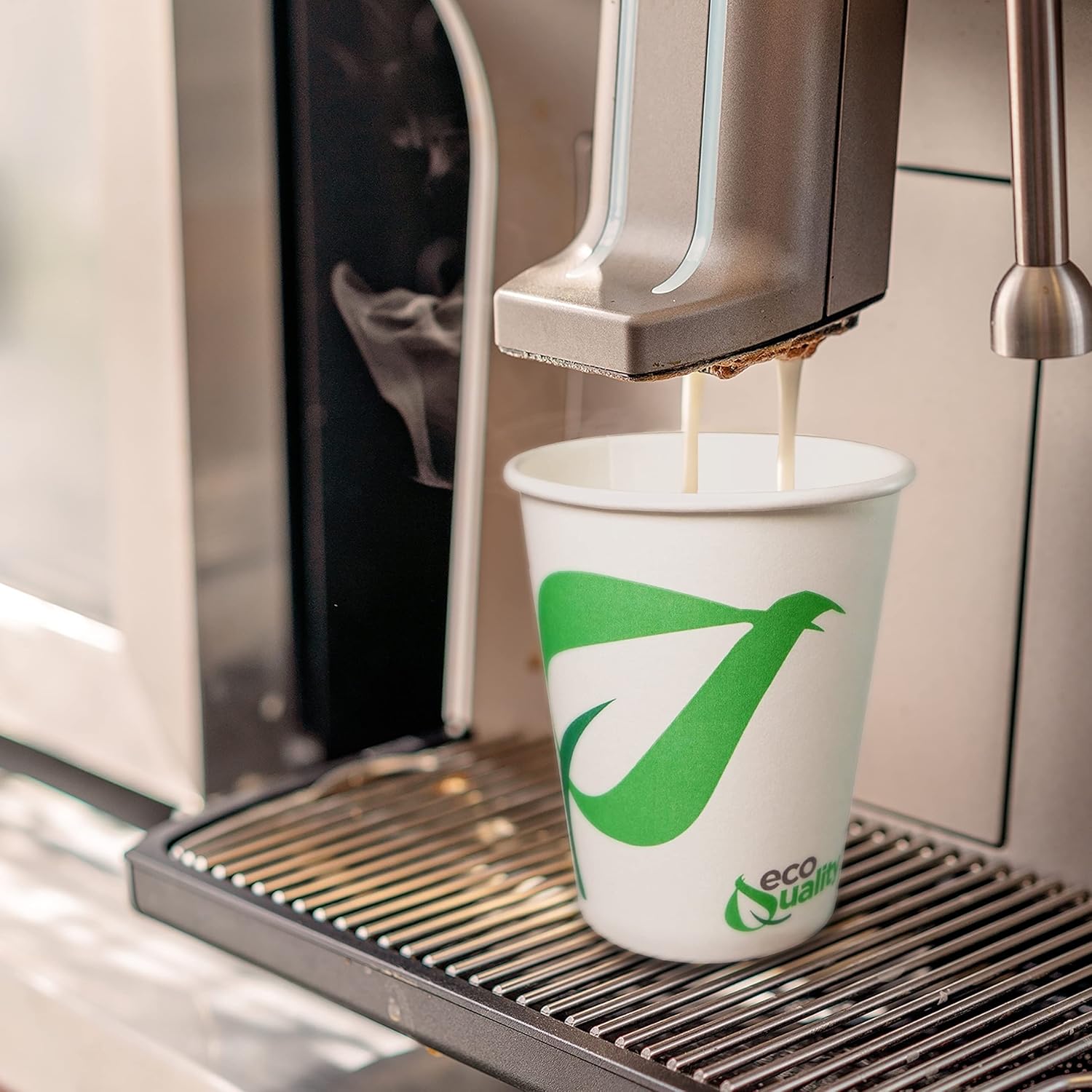 Vasos de papel compostables de 12 onzas, tazas de café de papel blanco biodegradables desechables con forro de ácido poliláctico (PLA), tazas