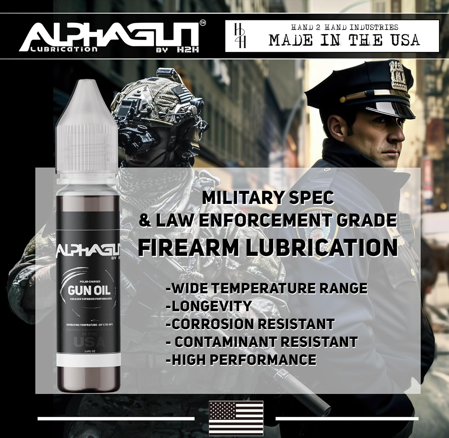 ALPHAGUN – Aceite para armas 75% más suave para un rendimiento máximo, lubricante premium fabricado en Estados Unidos para rifles, pistolas,