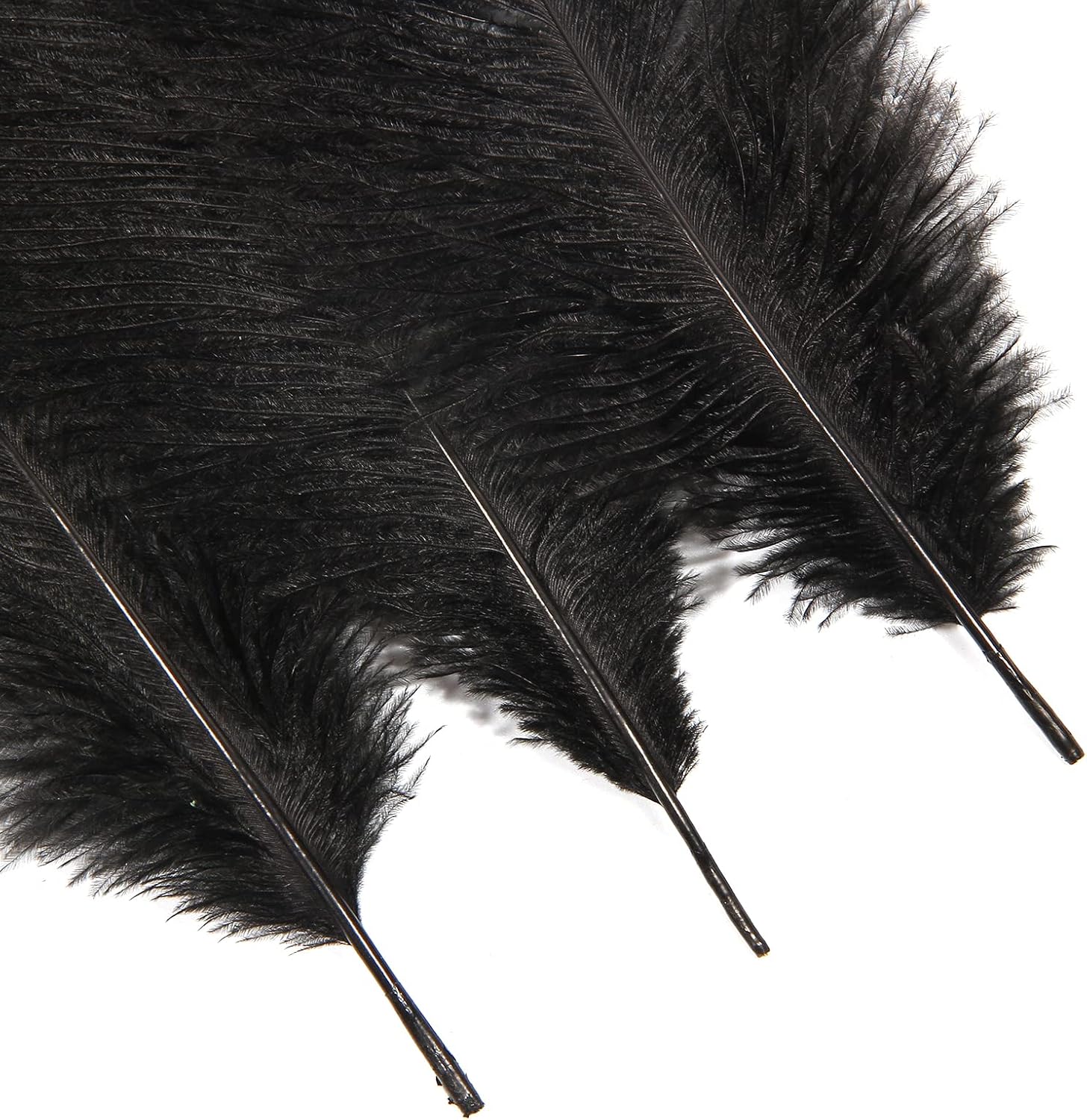 10 plumas de avestruz negro natural de 16-18 pulgadas 15.7-17.7 in para centros de mesa de fiesta de boda, decoración del hogar de Pascua