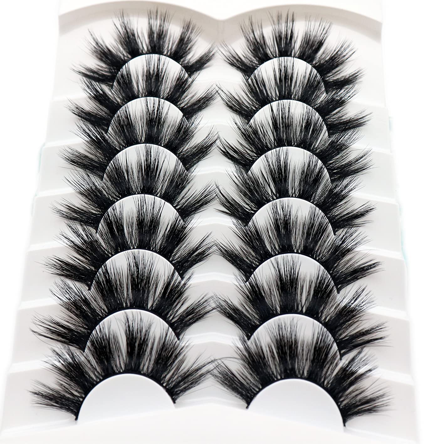 Veleasha – Paquete de 7 pares de pestañas imitación visón de 0.787pulgadas de largo (20 mm). Pestañas postizas hechas a mano, suaves y espesas para
