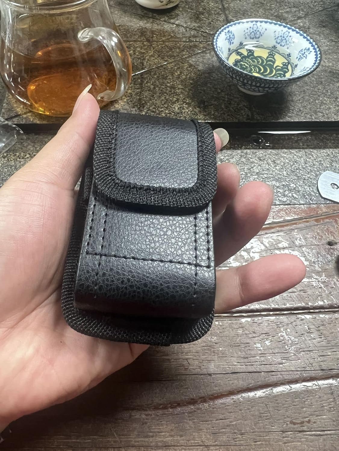 Funda Kyocera DuraXE Epic, Kyocera DuraXA Equip Case, Kyocera DuraXV Extreme Case, Funda elástica de piel vegana con clip de lazo de metal para