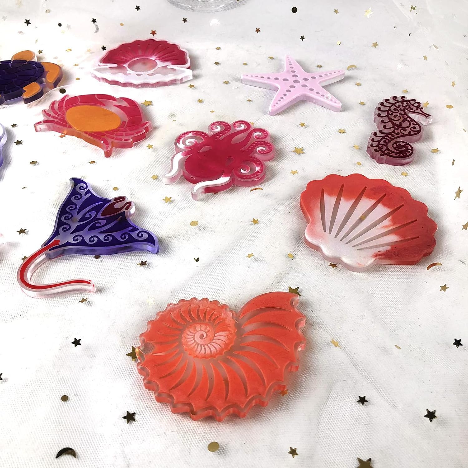 Molde de silicona para llavero de animales marinos, moldes de resina epoxi para bricolaje, collares, colgantes, manualidades, aretes, joyas, adornos