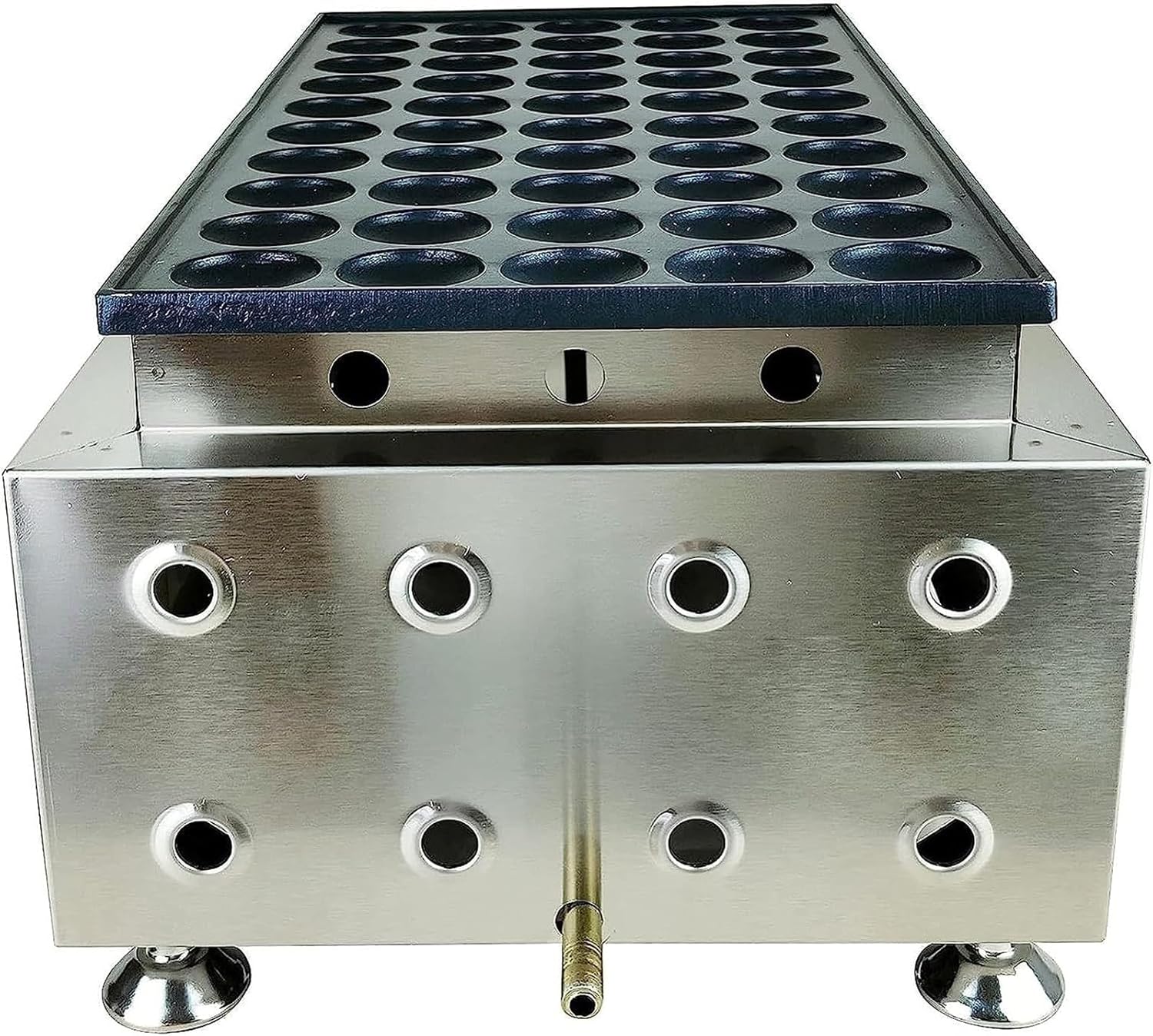 Máquina de hacer gofres antiadherente de gas LPG de 50 agujeros, mini panqueques holandeses, máquina de hierro Takoyaki, sartén para pulpo, bolitas
