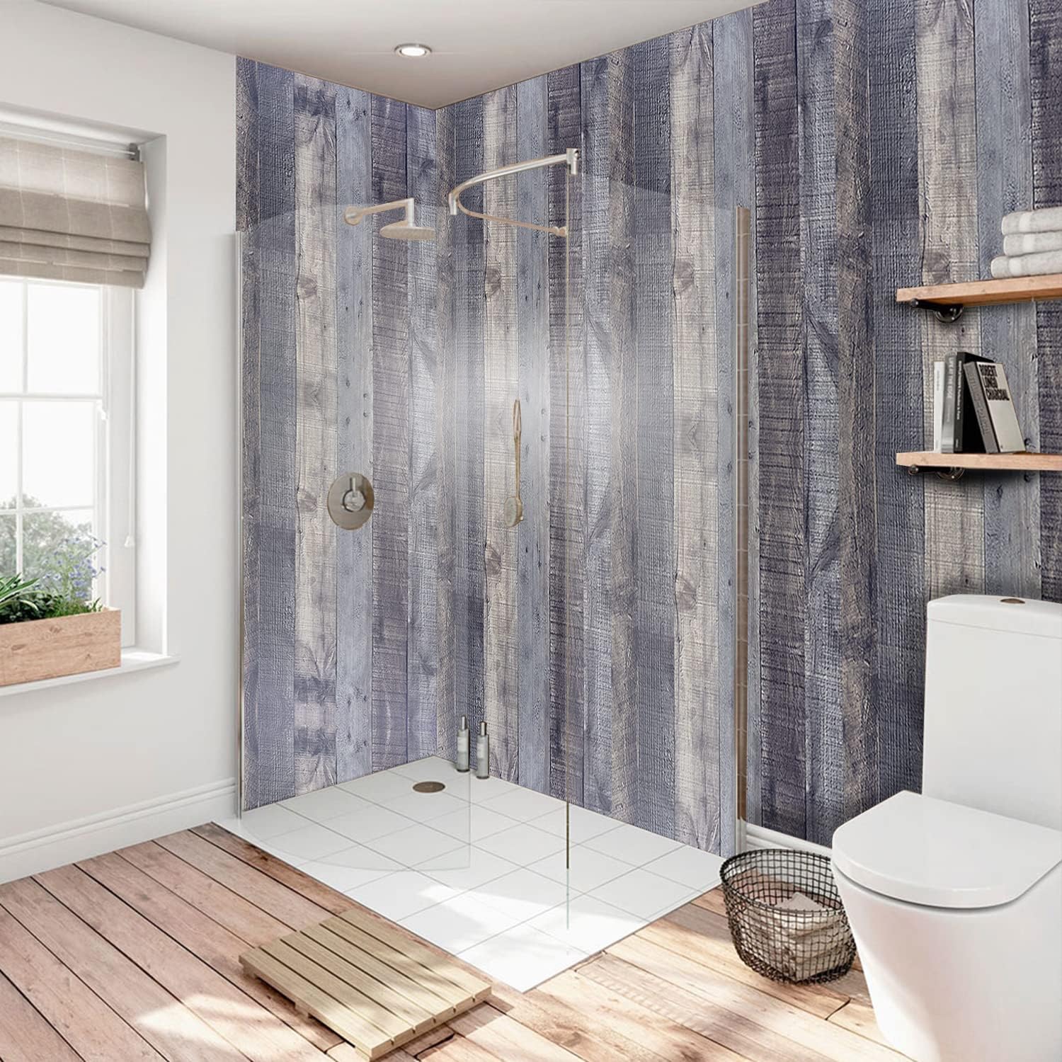 Shiplap – Papel tapiz autoadhesivo con tablones de madera, papel de contacto de madera, papel de pared autoadhesivo para decoración del hogar, sala