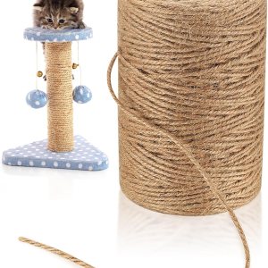 Cuerda de yute de 0.118 in, cuerda de yute de 656 pies656.2 ft, cuerda de cáñamo natural, cuerda de sisal de yute resistente para manualidades, Cuerda de yute de 0.118 in, cuerda de yute de 656 pies656.2 ft, cuerda de cáñamo natural, cuerda de sisal de yute resistente para manualidades,